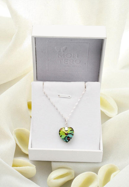 Collar Gran Romance Plata 925 Cristal Vitral Medium