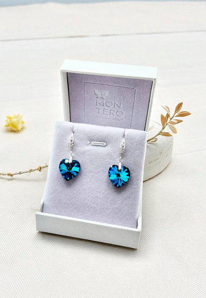Aros Gran Romance Plata 925 Cristal Swarovski® Bermuda Blue