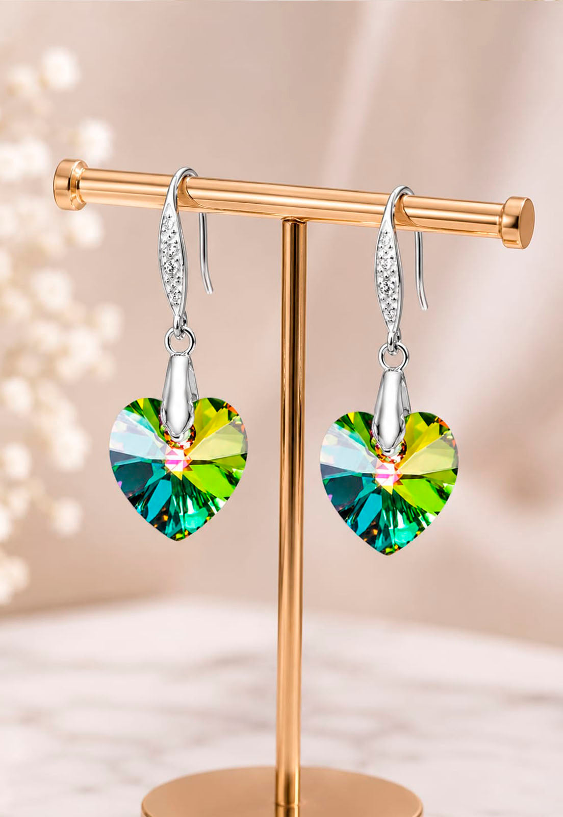 Aros Gran Romance Plata 925 Cristal Swarovski® Vitral Medium