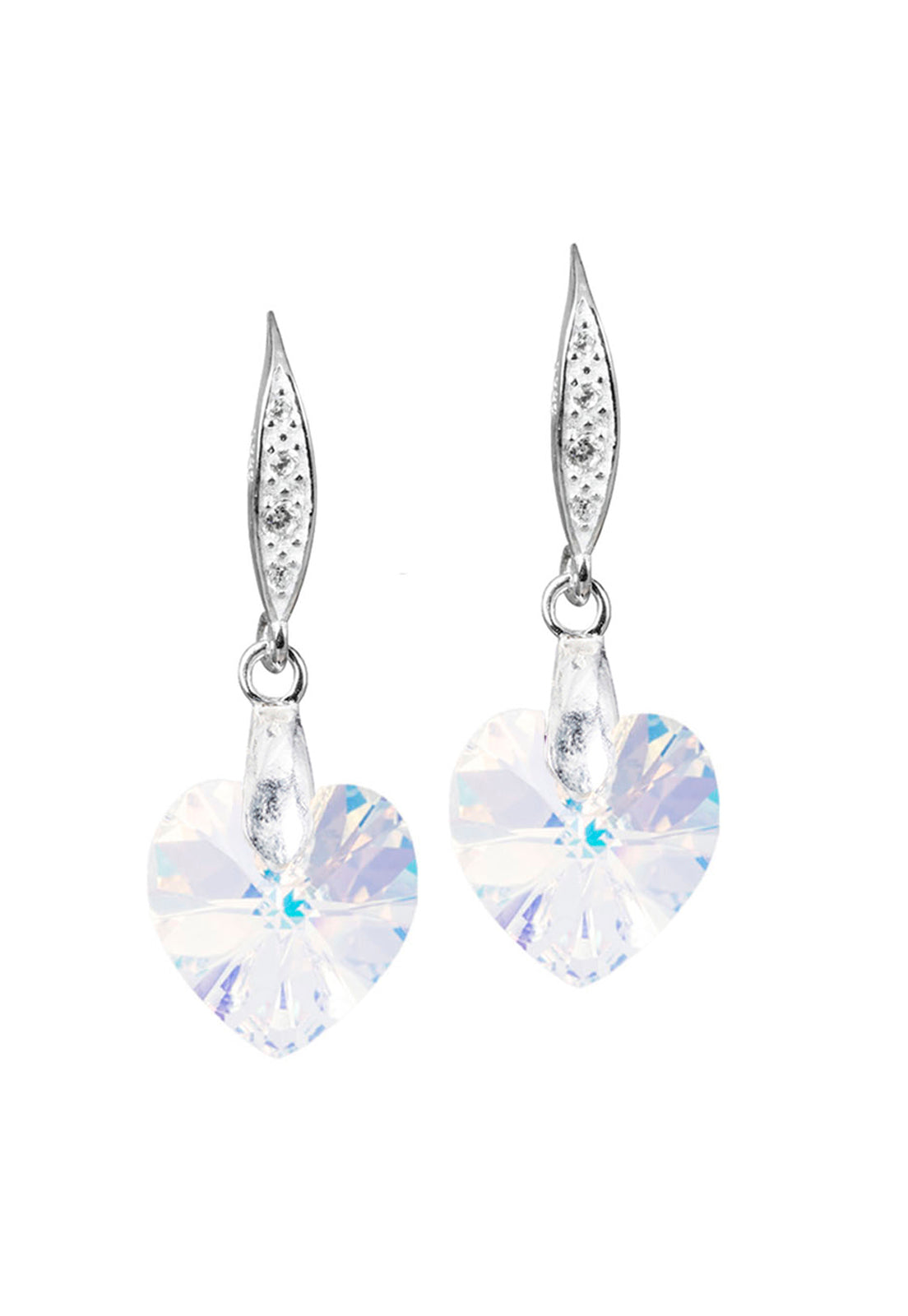 Aros Gran Romance Plata 925 Cristal Genuino Aurora Boreal