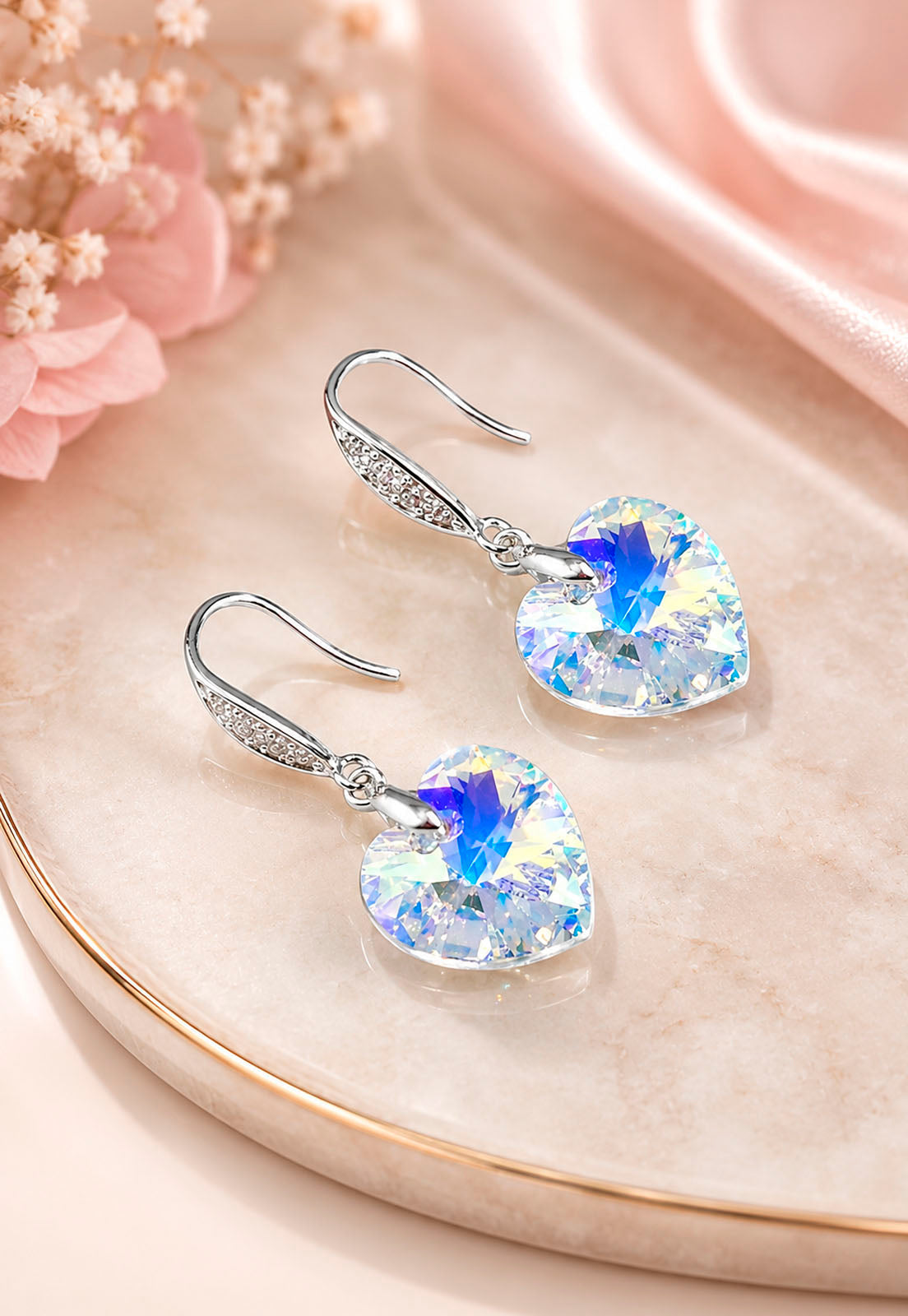 Aros Gran Romance Plata 925 Cristal Cristal Swarovski® Aurora Boreal