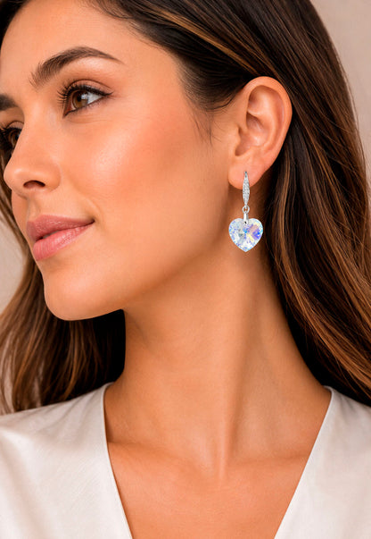 Aros Gran Romance Plata 925 Cristal Cristal Swarovski® Aurora Boreal