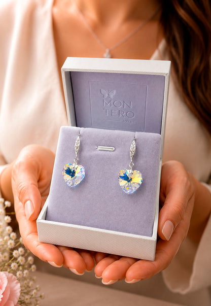 Aros Gran Romance Plata 925 Cristal Cristal Swarovski® Aurora Boreal