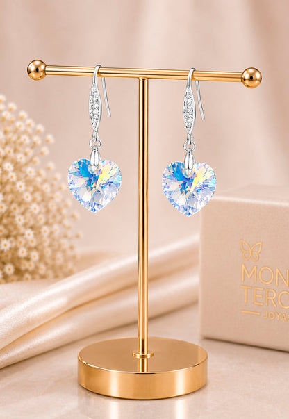 Aros Gran Romance Plata 925 Cristal Cristal Swarovski® Aurora Boreal