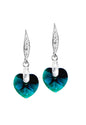 Aros Gran Romance Plata 925 Cristal Genuino Emerald