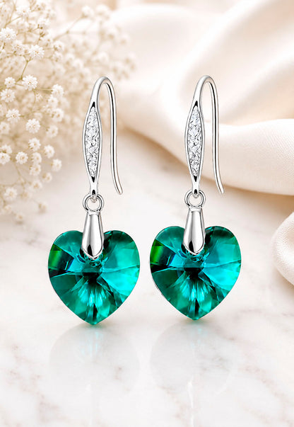 Aros Gran Romance Plata 925 Cristal Swarovski® Emerald