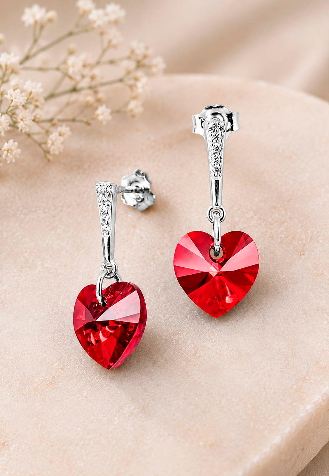 Aros Romance Plata 925 Cristal Swarovski® Siam