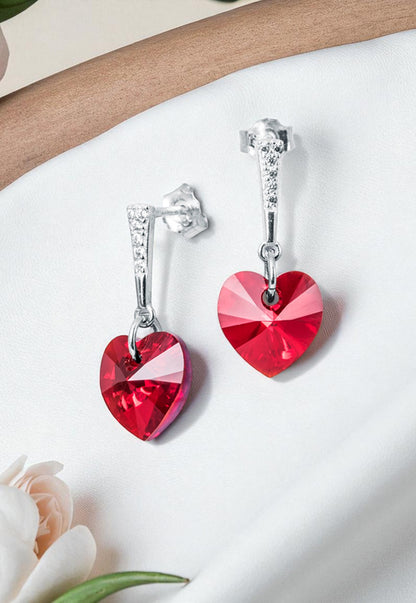 Aros Romance Plata Italiana 925 Cristal Genuino Siam