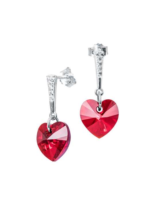 Aros Romance Plata Italiana 925 Cristal Genuino Siam