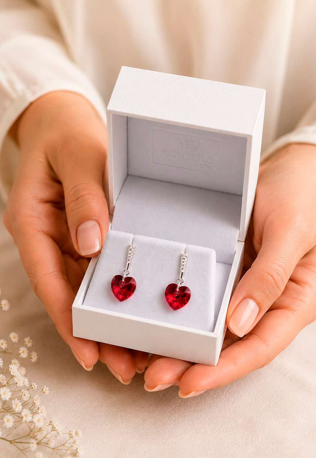 Aros Romance Plata 925 Cristal Swarovski® Siam