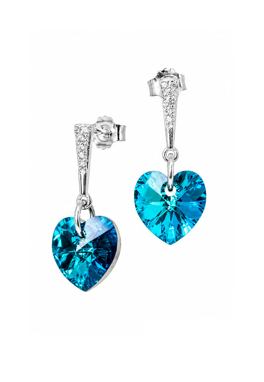 Aros Romance Plata 925 Cristal Swarovski® Bermuda Blue