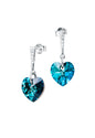 Aros Romance Plata Italiana 925 Cristal Genuino Bermuda Blue