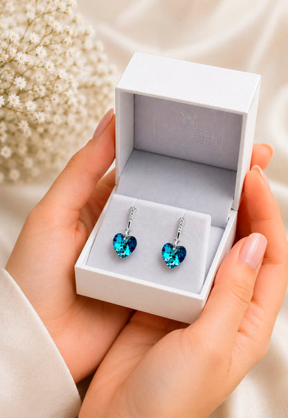 Aros Romance Plata 925 Cristal Swarovski® Bermuda Blue