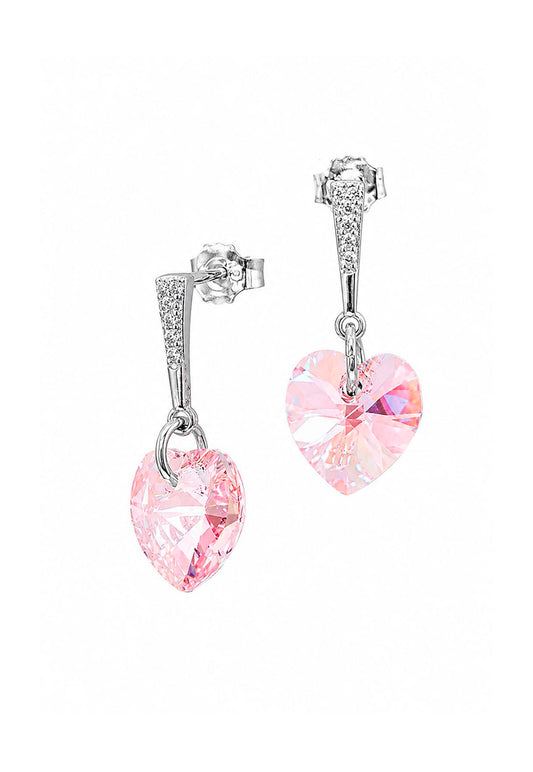 Aros Romance Plata 925 Cristal Swarovski® Light Rose