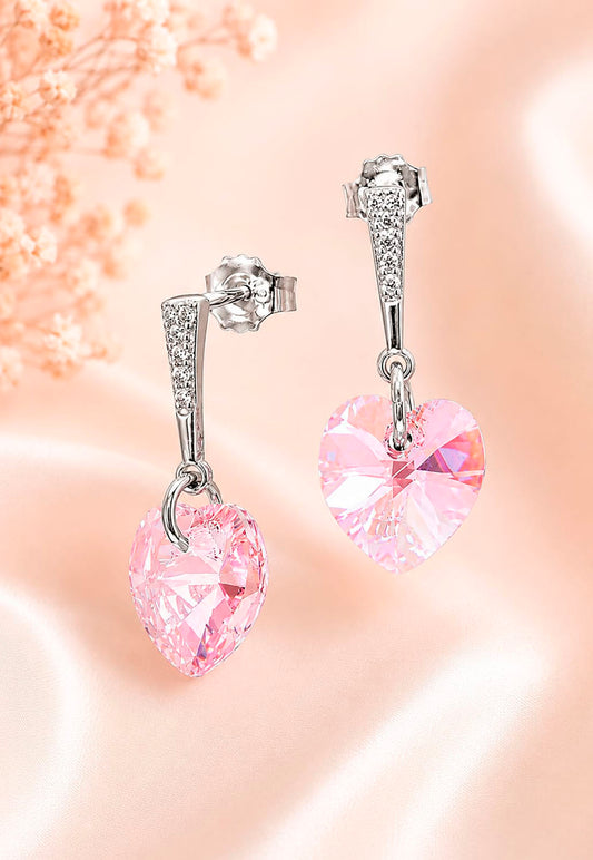 Aros Romance Plata 925 Cristal Swarovski® Light Rose