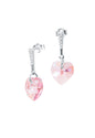 Aros Romance Plata Italiana 925 Cristal Genuino Light Rose