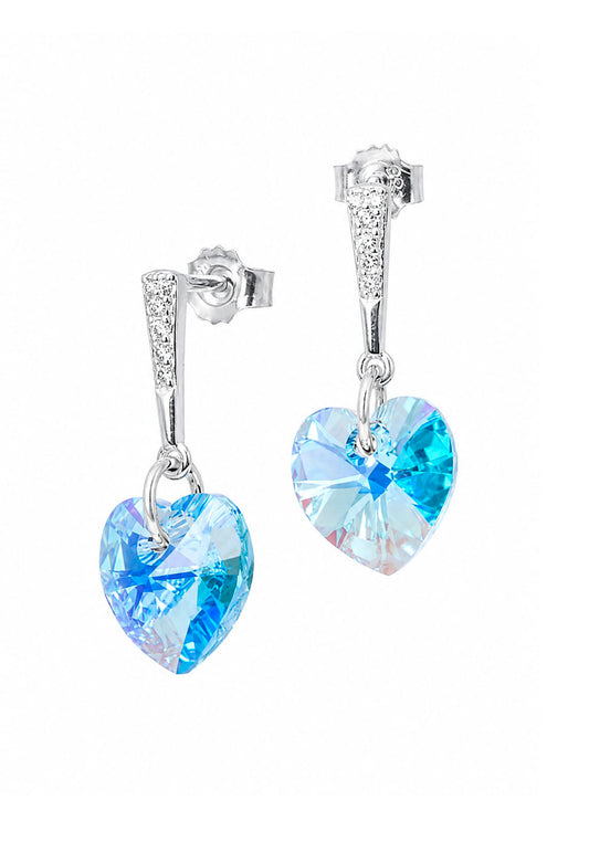 Aros Romance Plata 925 Cristal Swarovski® Aquamarine