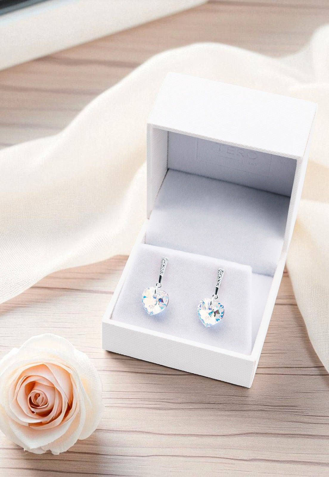 Aros Romance Plata Italiana 925 Cristal Genuino Aurora Boreal