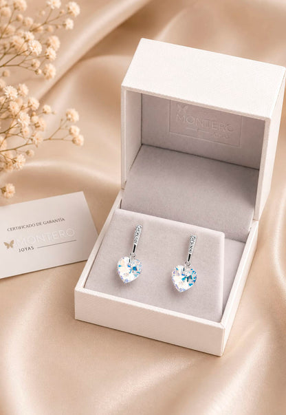 Aros Romance Plata 925 Cristal Swarovski® Aurora Boreal