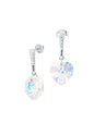 Aros Romance Plata Italiana 925 Cristal Genuino Aurora Boreal