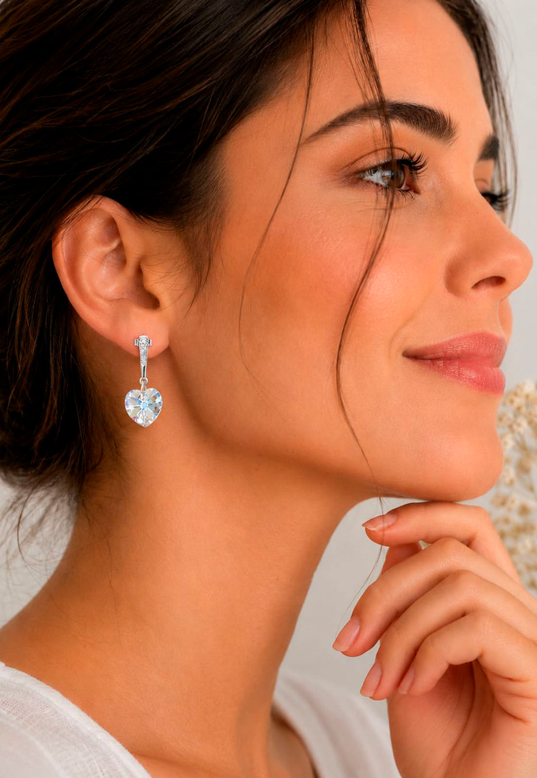 Aros Romance Plata 925 Cristal Swarovski® Aurora Boreal