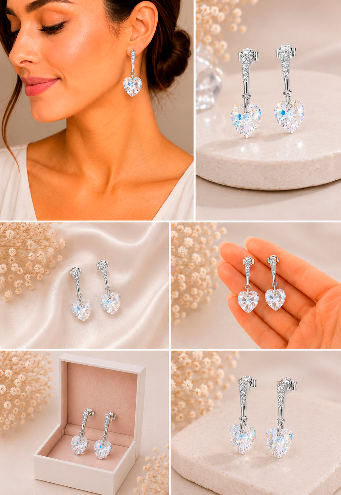 Aros Romance Plata 925 Cristal Swarovski® Aurora Boreal
