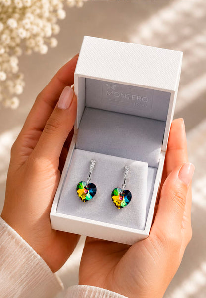 Aros Romance Plata 925 Cristal Swarovski® Vitral Medium