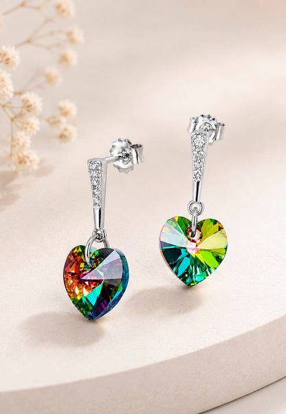Aros Romance Plata 925 Cristal Swarovski® Vitral Medium