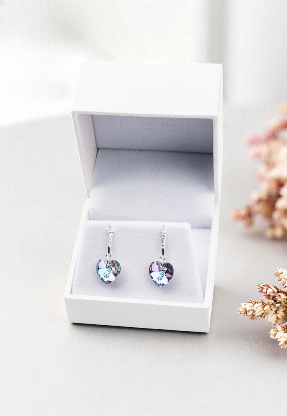 Aros Romance Plata Italiana 925 Cristal Genuino Vitral Light