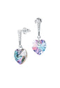 Aros Romance Plata Italiana 925 Cristal Genuino Vitral Light