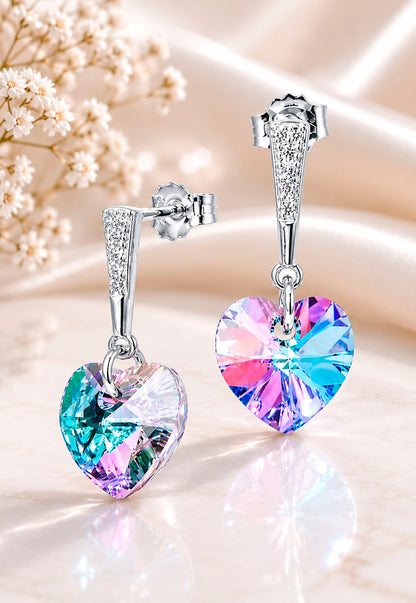 Aros Romance Plata 925 Cristal Swarovski® Vitral Light
