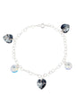 Pulsera Romance Plata Italiana 925 Cristal Genuino Silver Night
