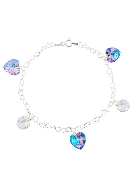 Pulsera Romance Plata Italiana 925 Cristal Genuino Vitral Light