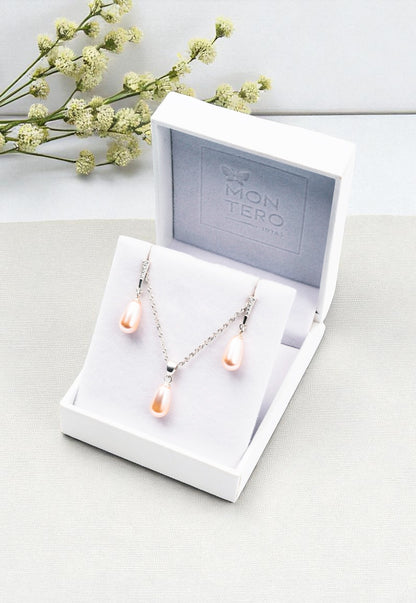 Conjunto Plata 925 Marsella Perlas Organicas Peach