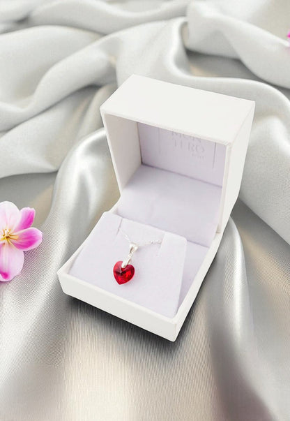 Collar Romance Plata 925 Cristal Genuino Siam Shimmer