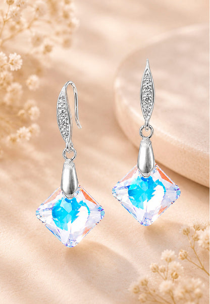 Aros Gran Cristina Plata 925 Cristal Swarovski® Aurora Boreal