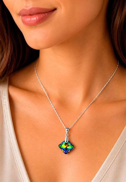 Collar Cristina Plata 925 Cristal Swarovski® Vitral Medium