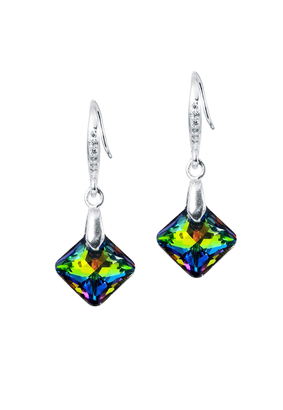 Aros Cristina Plata 925 Cristal Swarovski® Vitral Medium