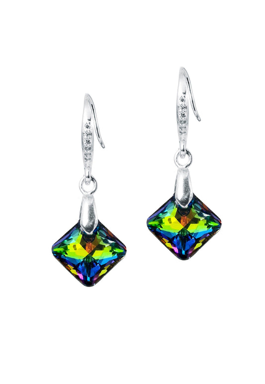Aros Cristina Plata 925 Cristal Swarovski® Vitral Medium