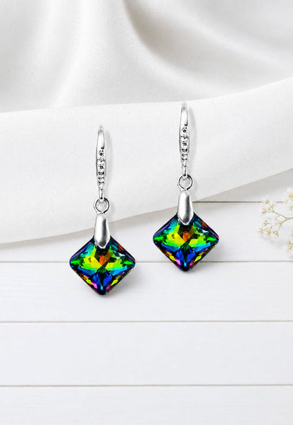 Aros Cristina Plata 925 Cristal Swarovski® Vitral Medium