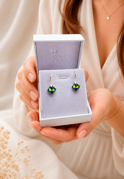 Aros Cristina Plata 925 Cristal Swarovski® Vitral Medium