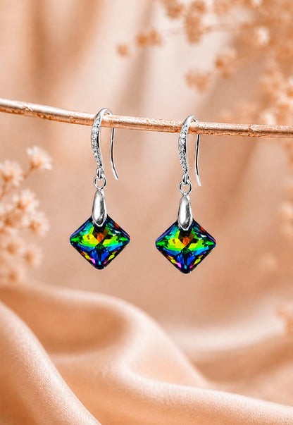 Aros Cristina Plata 925 Cristal Swarovski® Vitral Medium