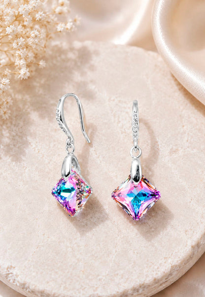 Aros Cristina Plata 925 Cristal Swarovski®Vitral Light