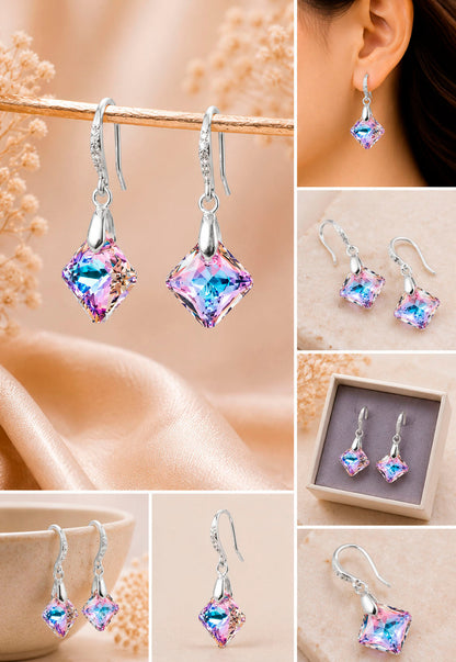 Aros Cristina Plata 925 Cristal Swarovski®Vitral Light