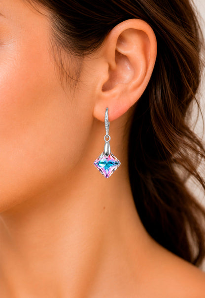 Aros Cristina Plata 925 Cristal Swarovski®Vitral Light