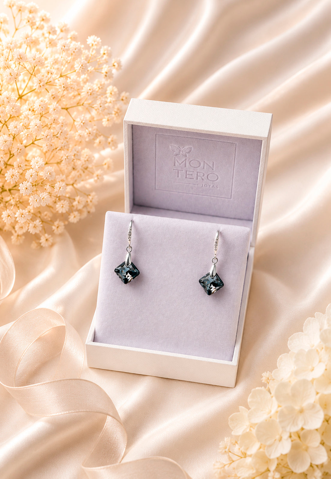Aros Cristina Plata 925 Cristal Swarovski® Silver Night