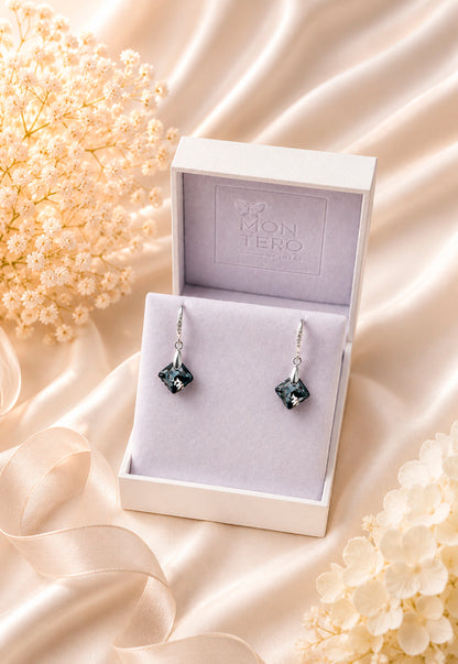 Aros Cristina Plata 925 Cristal Swarovski® Silver Night