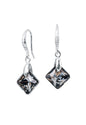 Aros Cristina Plata Italiana 925 y Cristales Genuinos Silver Night