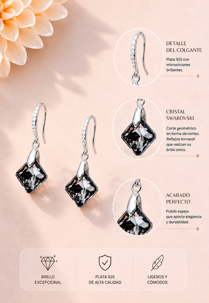 Aros Cristina Plata 925 Cristal Swarovski® Silver Night
