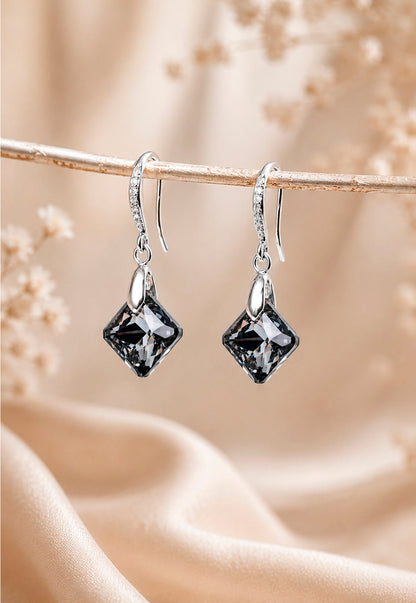Aros Cristina Plata 925 Cristal Swarovski® Silver Night